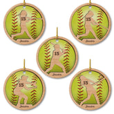 Personalized Ceramic Softball Ornament & Number